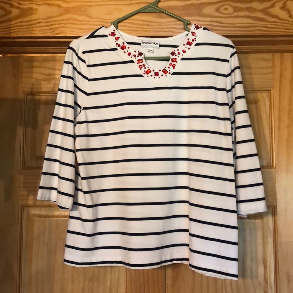 Red white and blue top